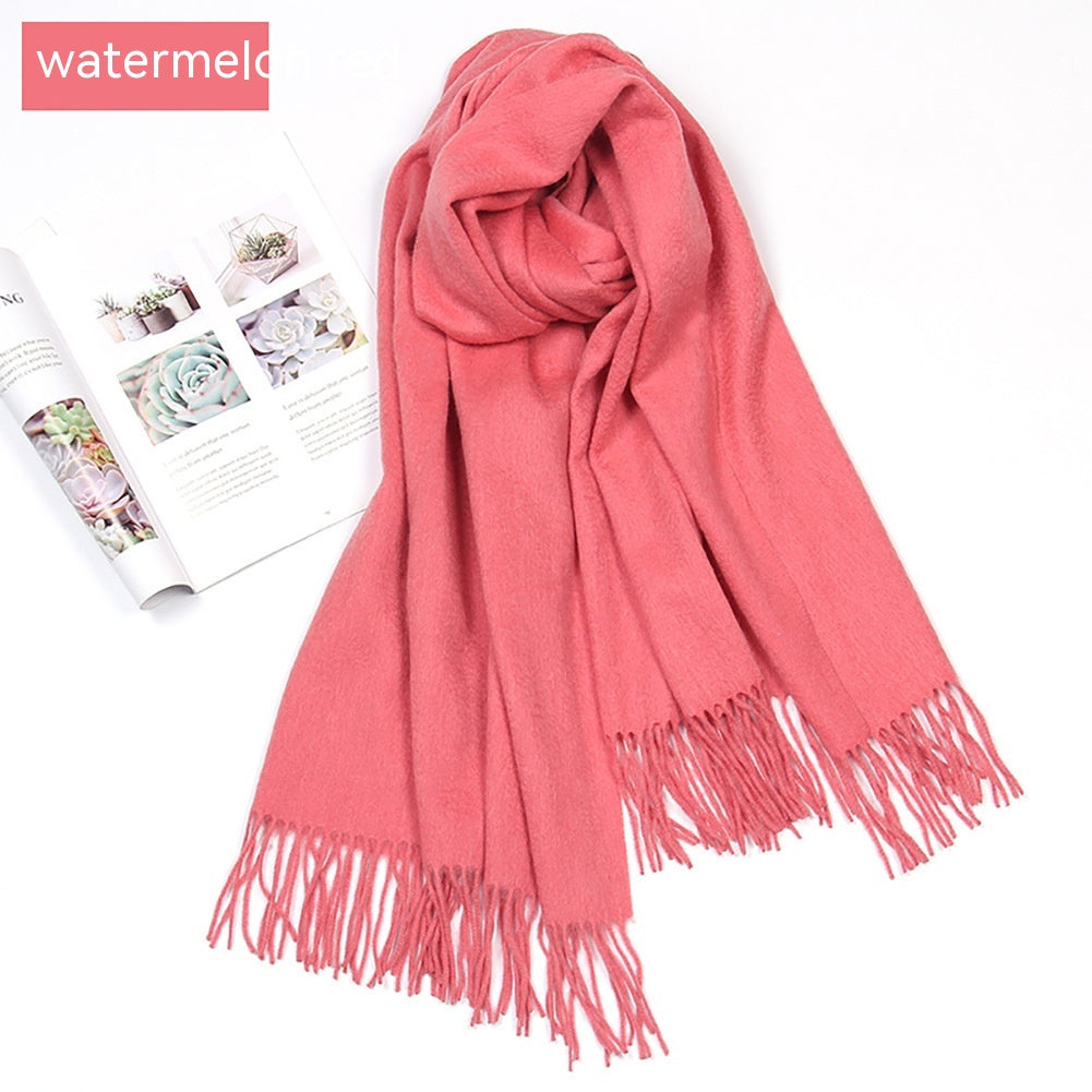 Women's Solid Color Lambswool Fringe Bib - O Retalho
