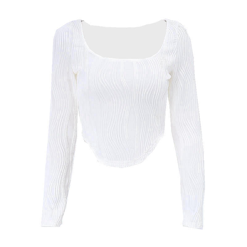 Camisa com decote U ,Manga Longa - O Retalho