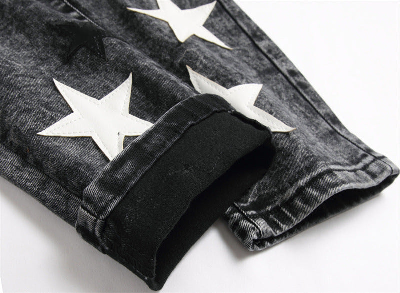 Calça Jeans Masculina Bordadas Estrela - O Retalho