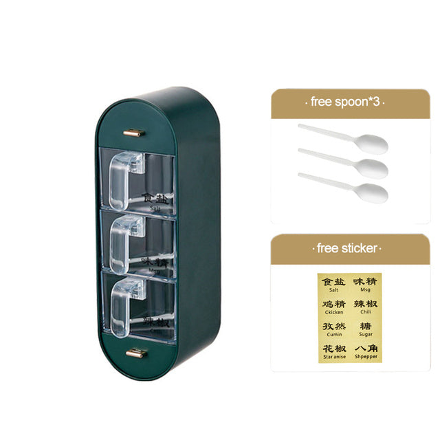 Visual Seasoning Storage Box With Spoon