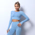 Conjunto de Roupas de Yoga Sem Costuras Tricotadas - Conforto e Estilo em Cada Pose - O Retalho