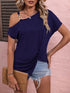 Blusa de Verão, Design Irregular, Tops Shirt. - O Retalho