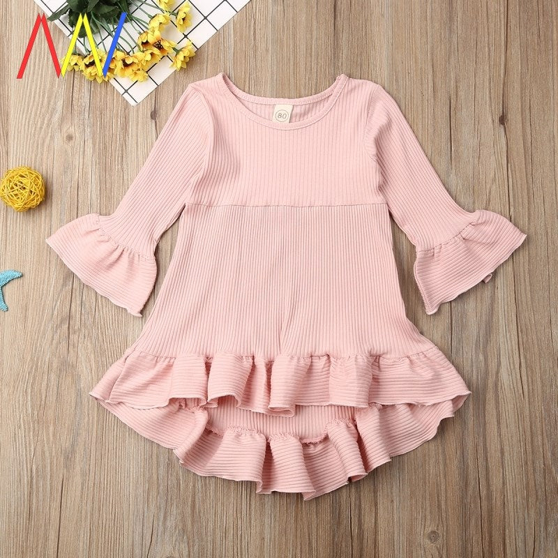 Vestidos elegantes infantil roupas de meninas com riscas - O Retalho