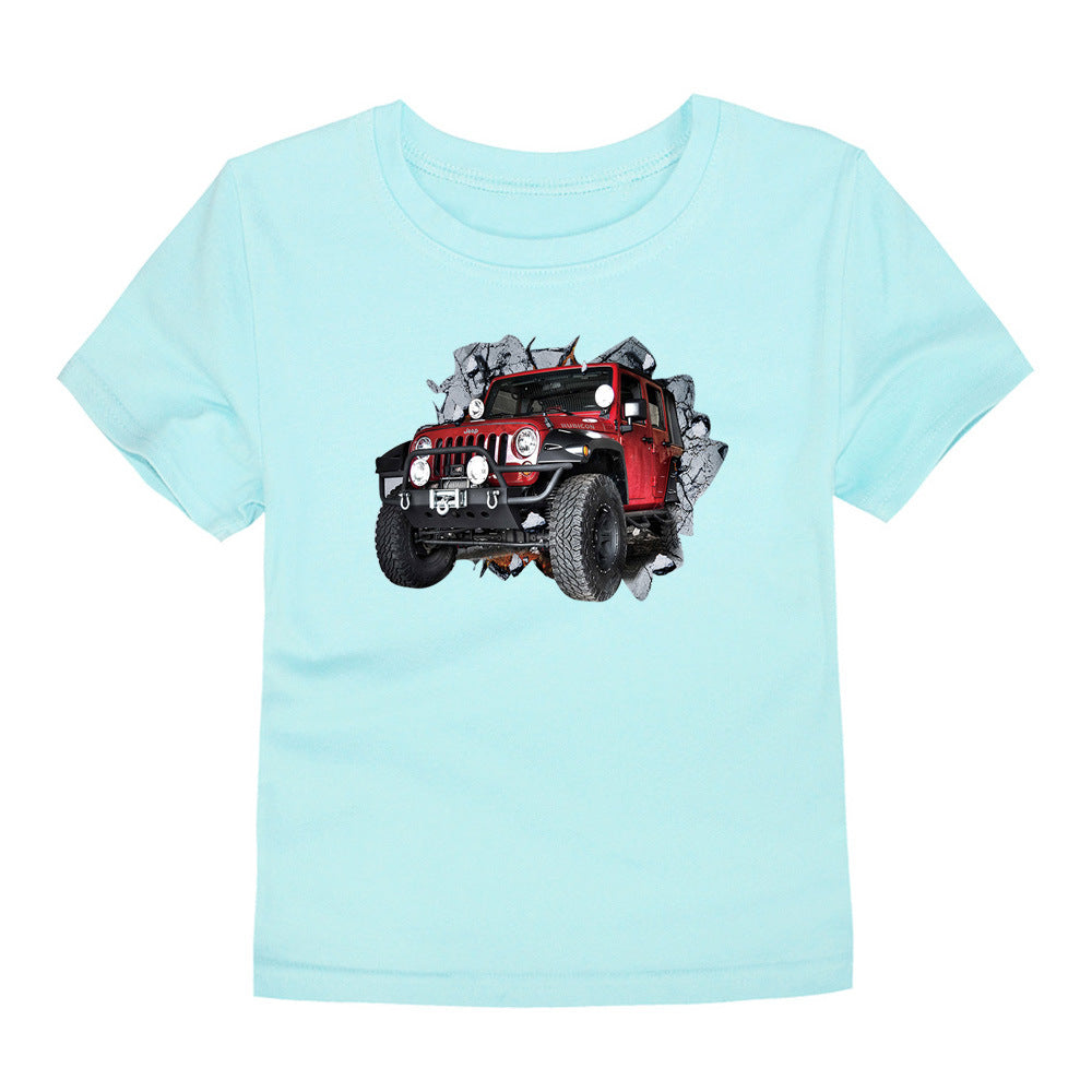 Camiseta De Algodão De Manga Curta Para Meninos E Meninas - O Retalho