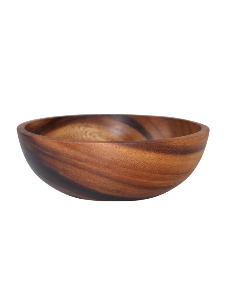 Tigela de madeira de acácia, utensílios de mesa de madeira de acácia. - O Retalho