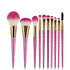 Conjunto de 10 Pincéis de Maquiagem 3D Rosa - O Retalho