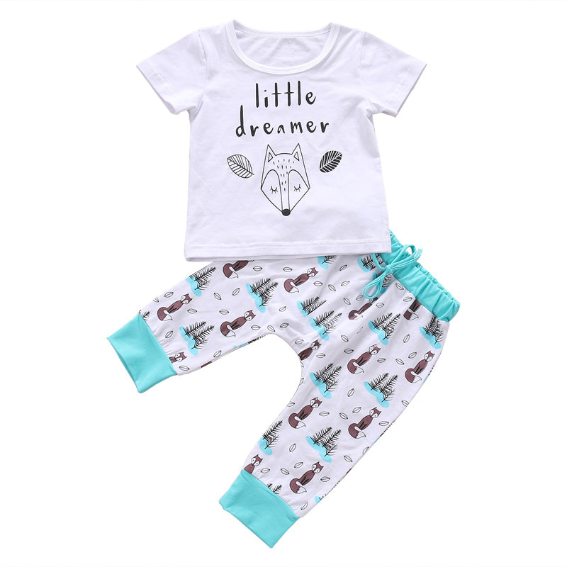 Conjunto de Roupas para Bebê Recém-Nascido: Camiseta Tops + Calças, Conjunto para Meninos e Meninas. - O Retalho