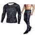 Conjunto de Compressão Camuflado para Esportes - Manga Longa e Calça Justa - O Retalho