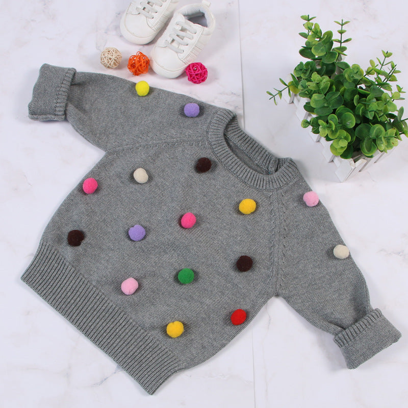 suéter casual para criança com design bolas - O Retalho
