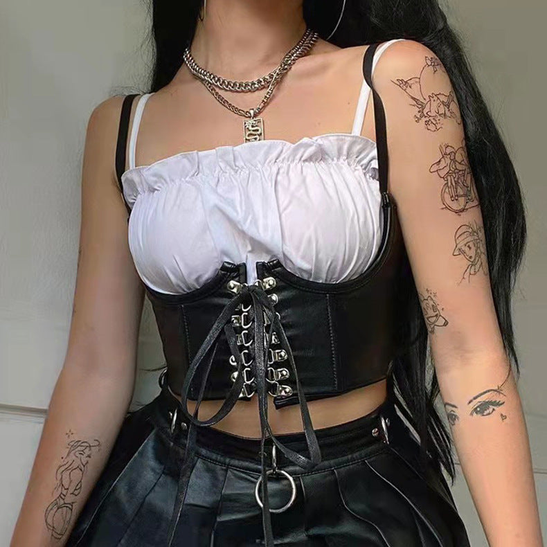 French Style European And American Fried Street Dark Girl Wrapped Chest Strap Waist Seal - O Retalho
