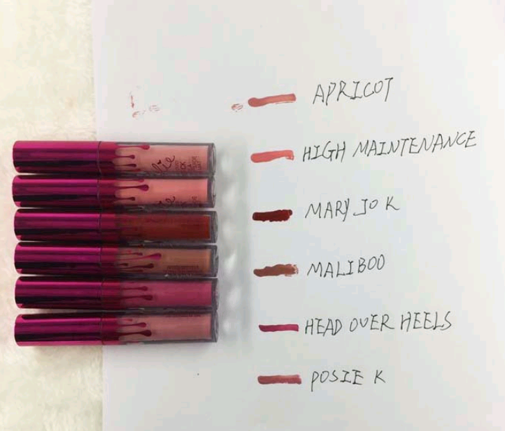 KYLIE6 color lip gloss set, 6 Kelly gold, 6 silver, red 6 lip gloss lipstick - O Retalho