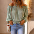 Women's Long-sleeved Floral Strap Off-the-shoulder Top - O Retalho