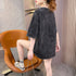 Pure Cotton Heel Wrapped Collar Washed Distressed Short-sleeved Top - O Retalho