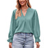 V-neck Loose Long Sleeve Umbrella Sleeve Top - O Retalho