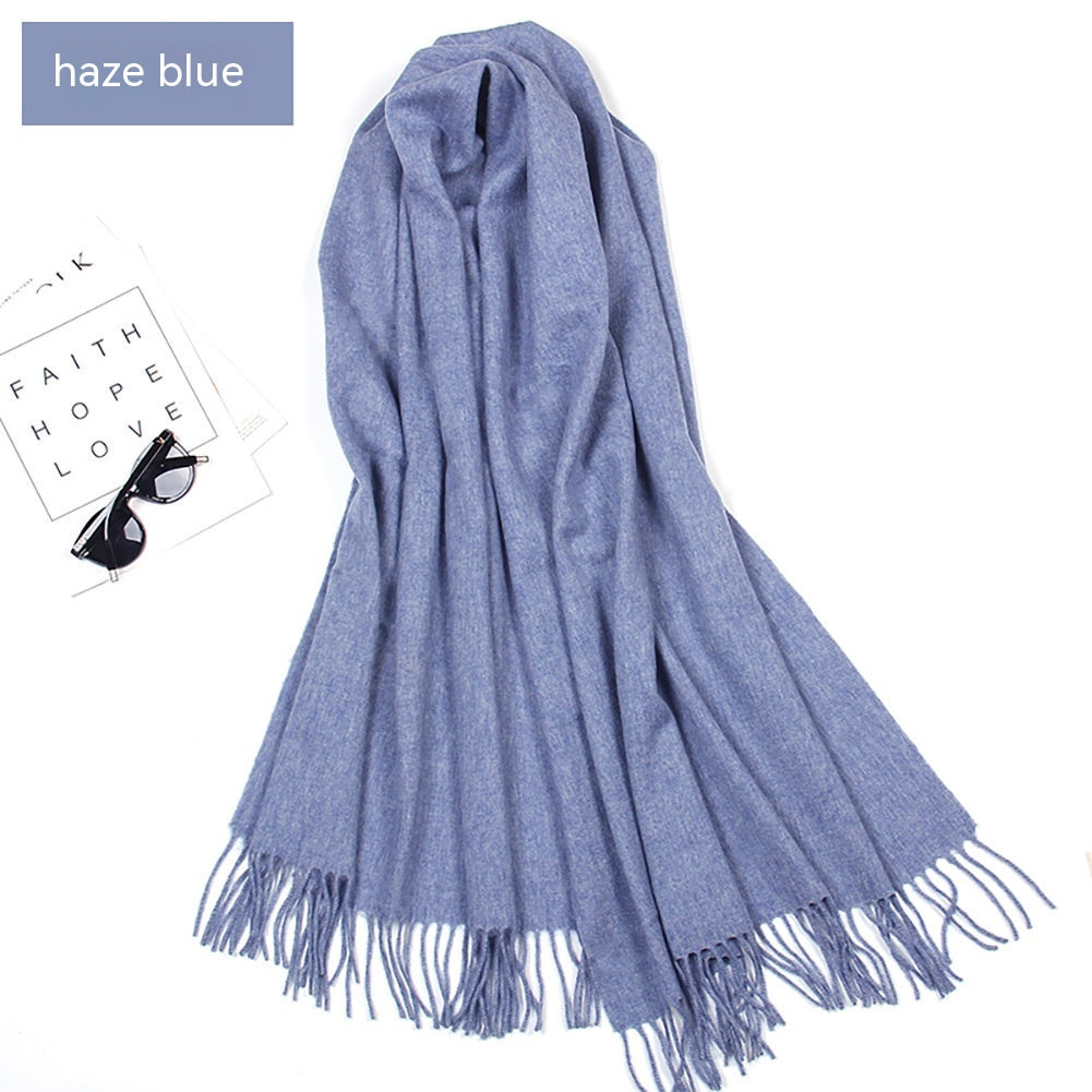 Women's Solid Color Lambswool Fringe Bib - O Retalho