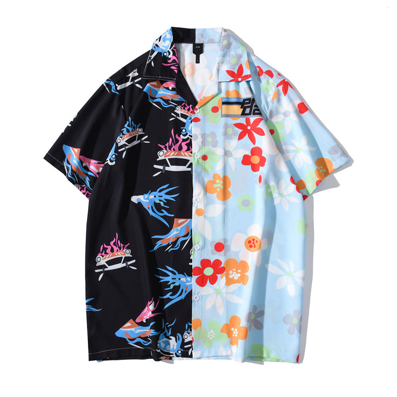 Summer Hong Kong Style Japanese Short Sleeve Shirt - O Retalho