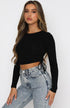 Crop Top Gola Redonda Manga Longa - O Retalho