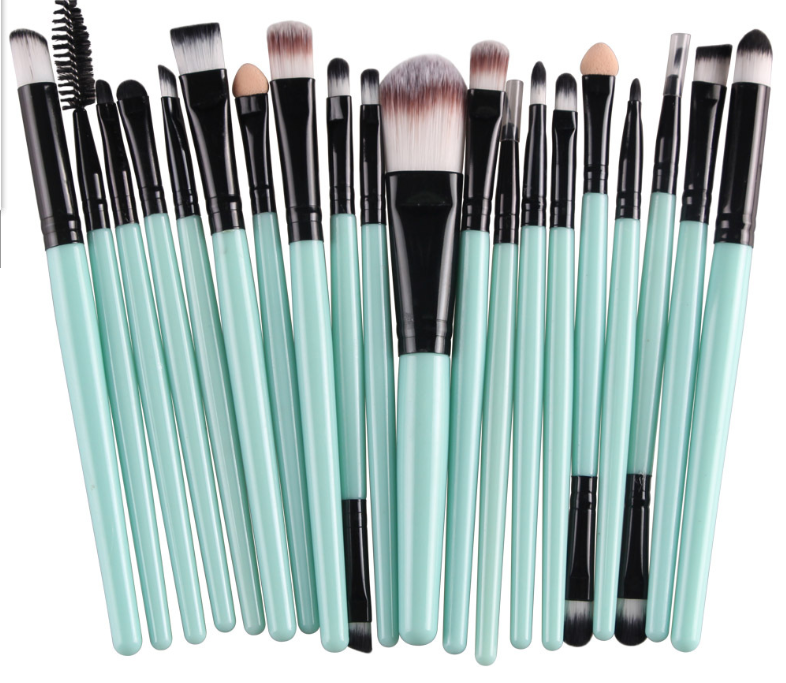 Conjunto de pincéis de maquiagem: pincel para pó solto, pincel de blush e pincel de sombra. - O Retalho