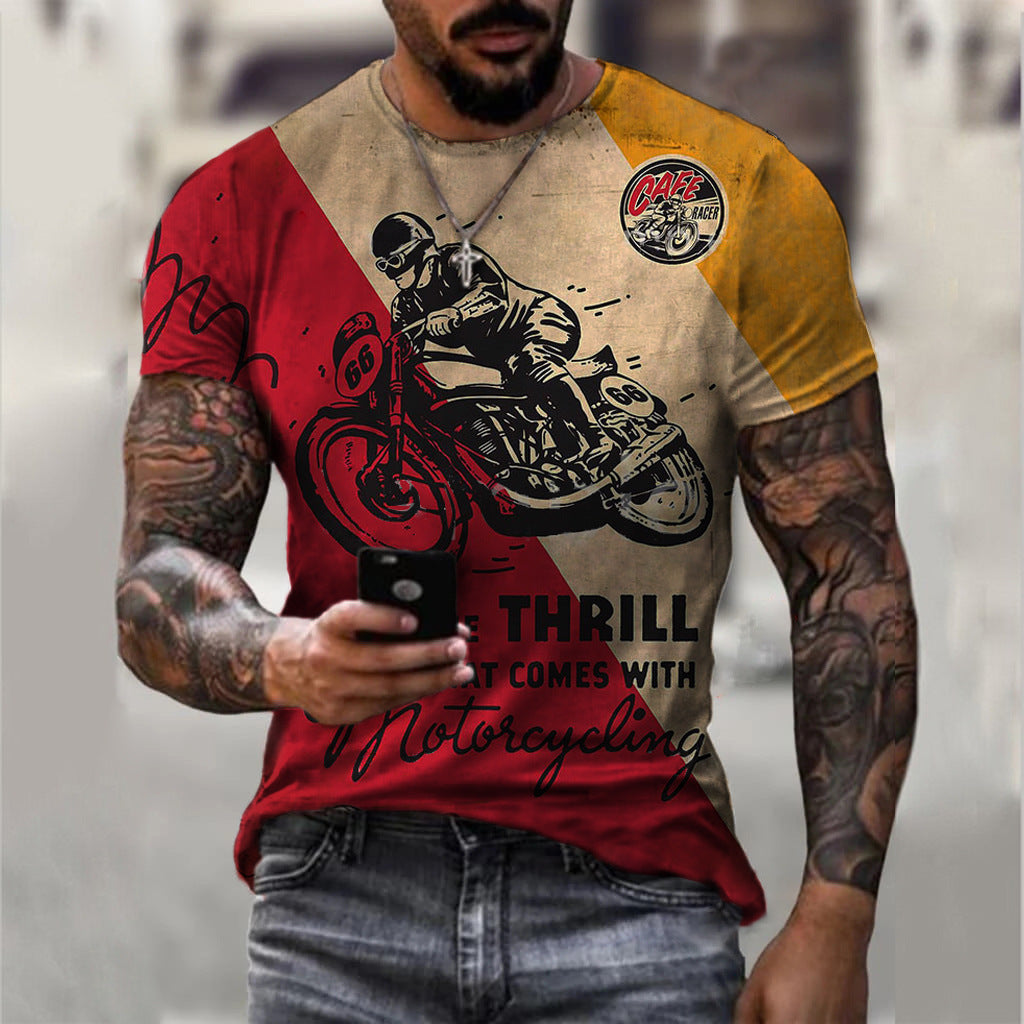 Camiseta Masculina de Manga Curta com Gola Redonda, Impressa em 3D nos EUA - O Retalho