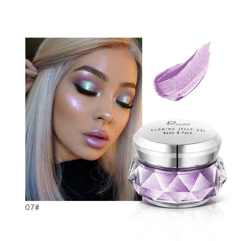 Face Highlighter Jelly Gel Mermaid Eyeshadow Glow Body Glitter Festival Makeup Iluminador Gold Liquid Highlighter Bronzer - O Retalho