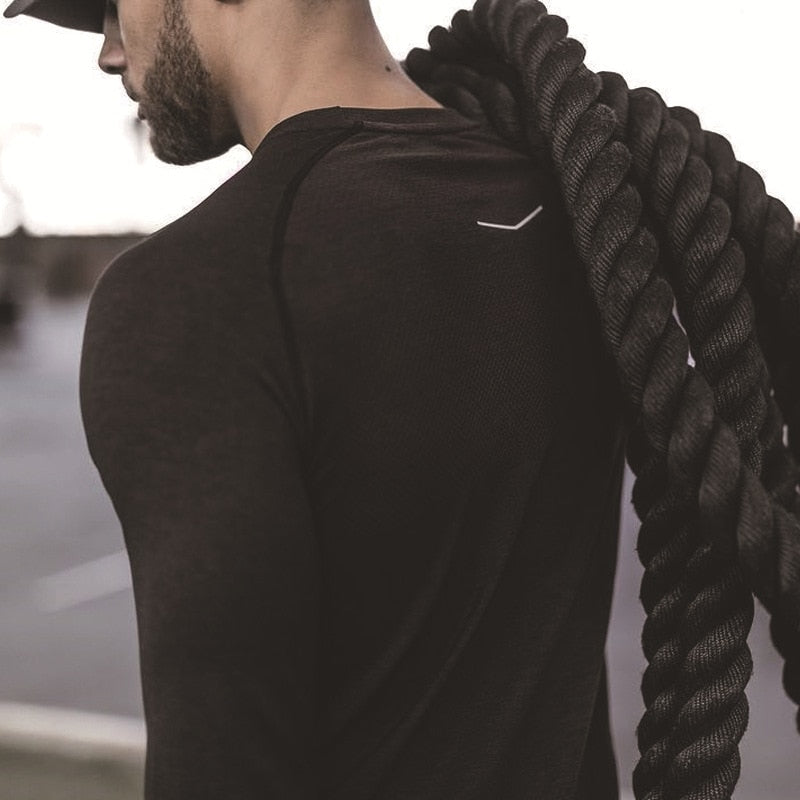 Camisetas de Manga Longa para Homens - Respiráveis e Confortáveis para Academia e Esportes - O Retalho