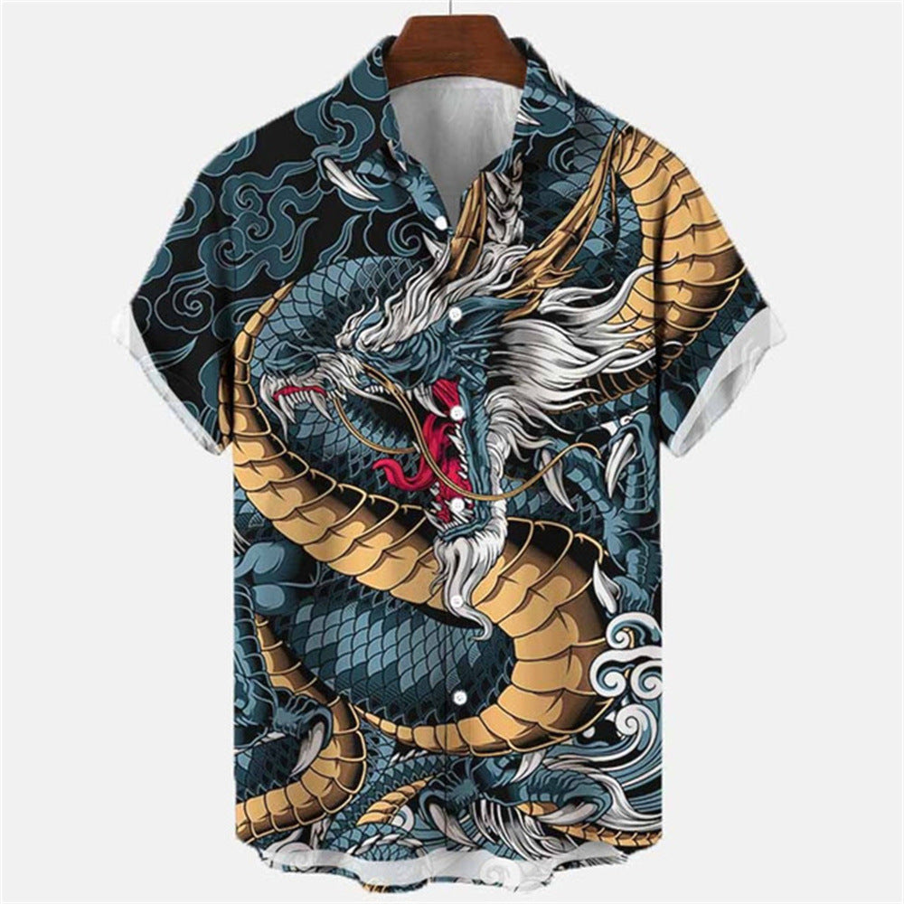 🌑Camisa Havaiana Animal Retro Mito 3D - O Retalho