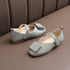 Sapatos pequenos de couro retrô com sola macia para meninas - O Retalho