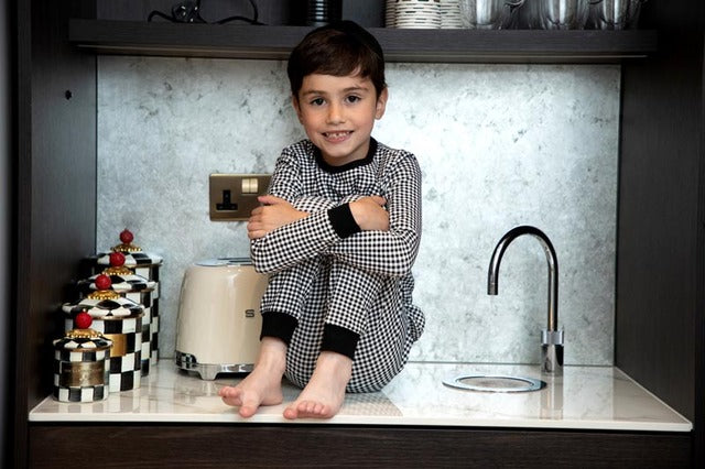 Kids Gingham Robe Pajamas Romper - O Retalho