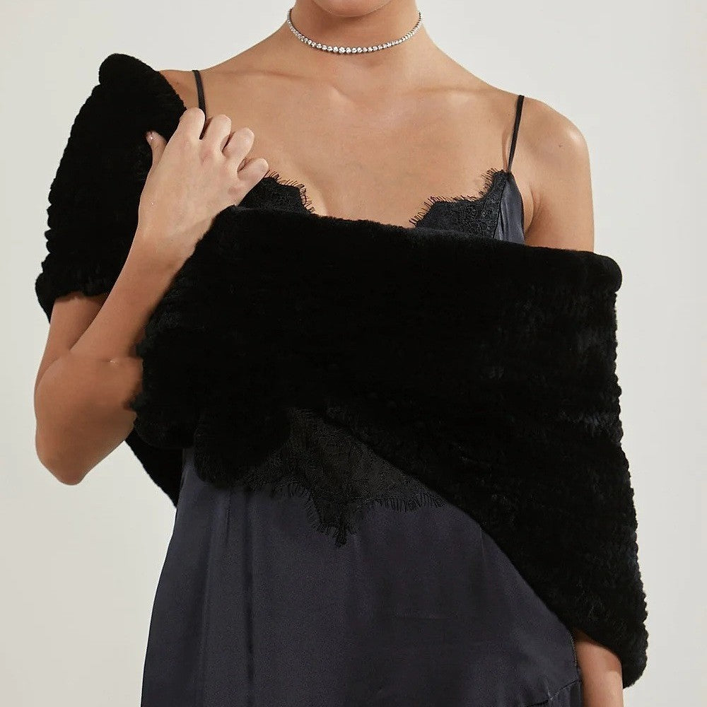 Women's Wool Shawl Knitted Outerwear - O Retalho