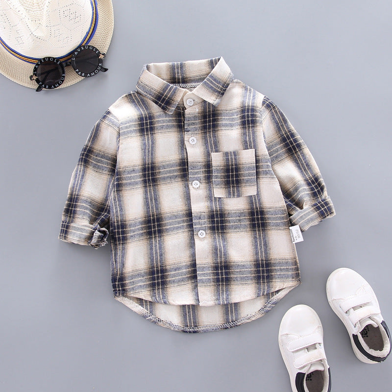 Camisas xadrez mangas compridas para meninos - O Retalho