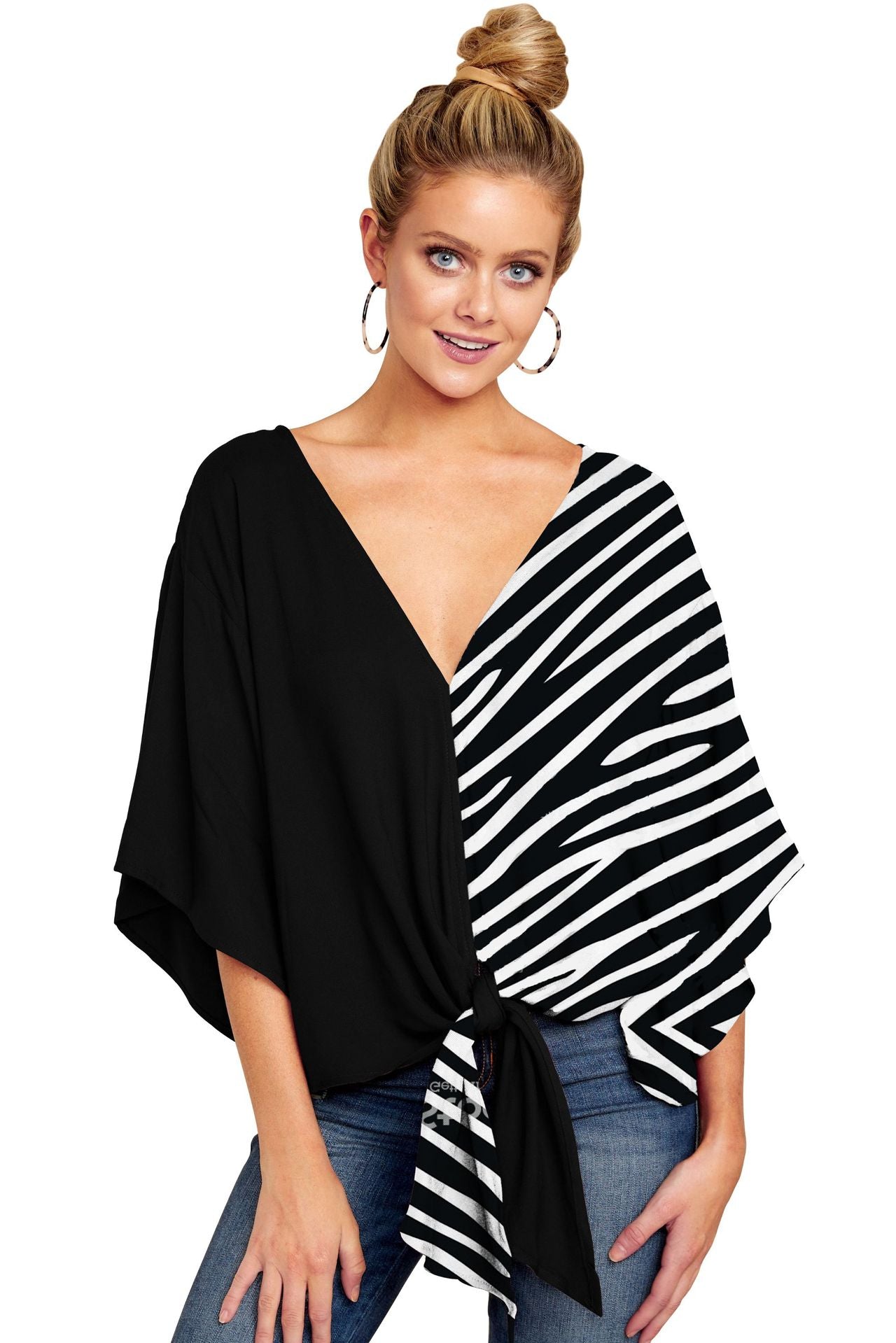 Blusa com decote em v - O Retalho