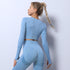Conjunto de Roupas de Yoga Sem Costuras Tricotadas - Conforto e Estilo em Cada Pose - O Retalho