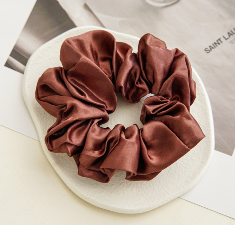 Satin Cloth Large Intestine Circle Hair Tie Set Solid Color - O Retalho