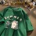 Women's Printed Hong Kong Style Half Sleeve Loose Cotton Short Sleeve - O Retalho