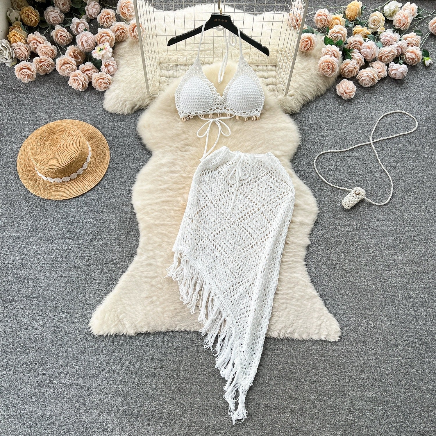 Women's Fashion Skirt Knitted Two-piece