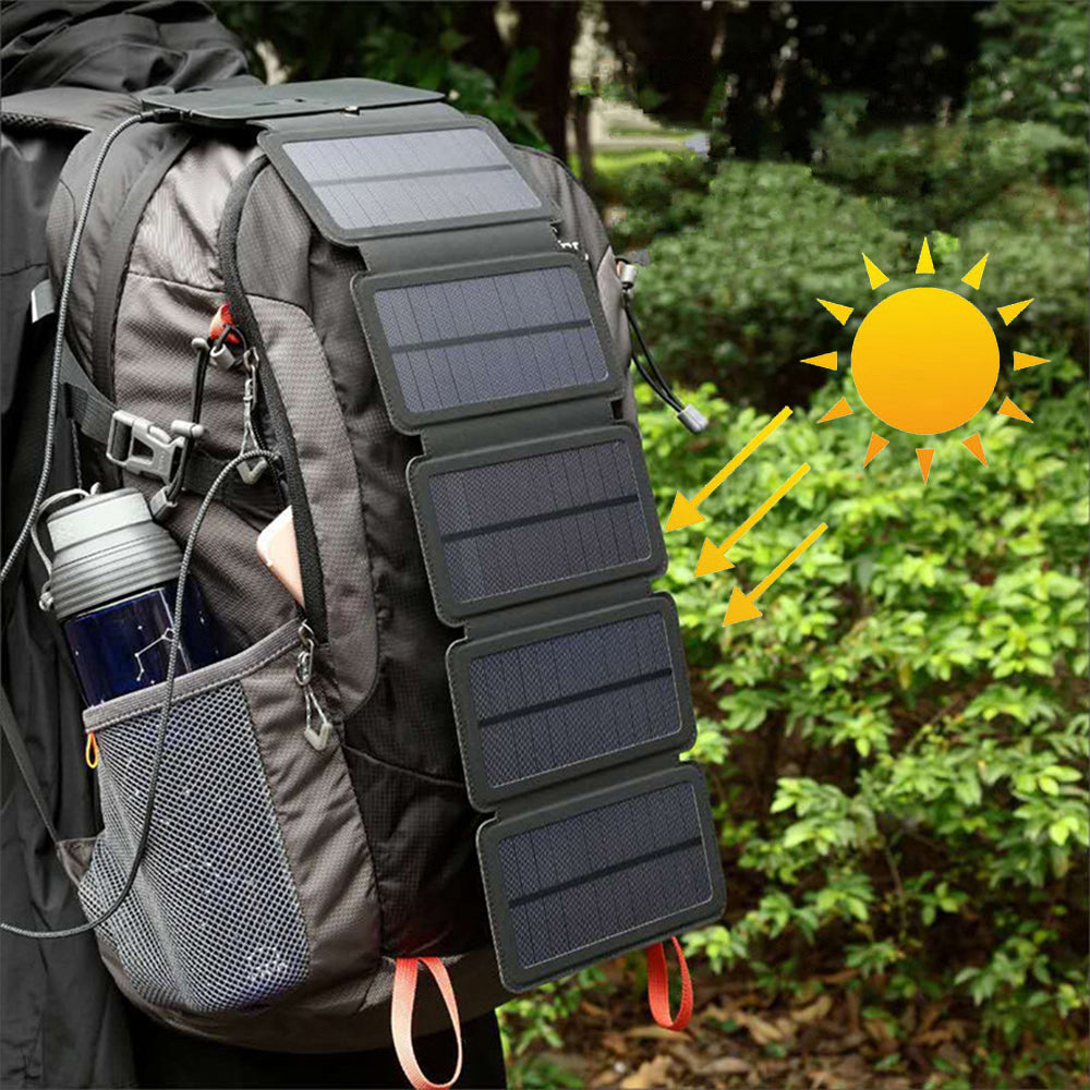Carregador solar portátil com saída USB 5V 2.1A