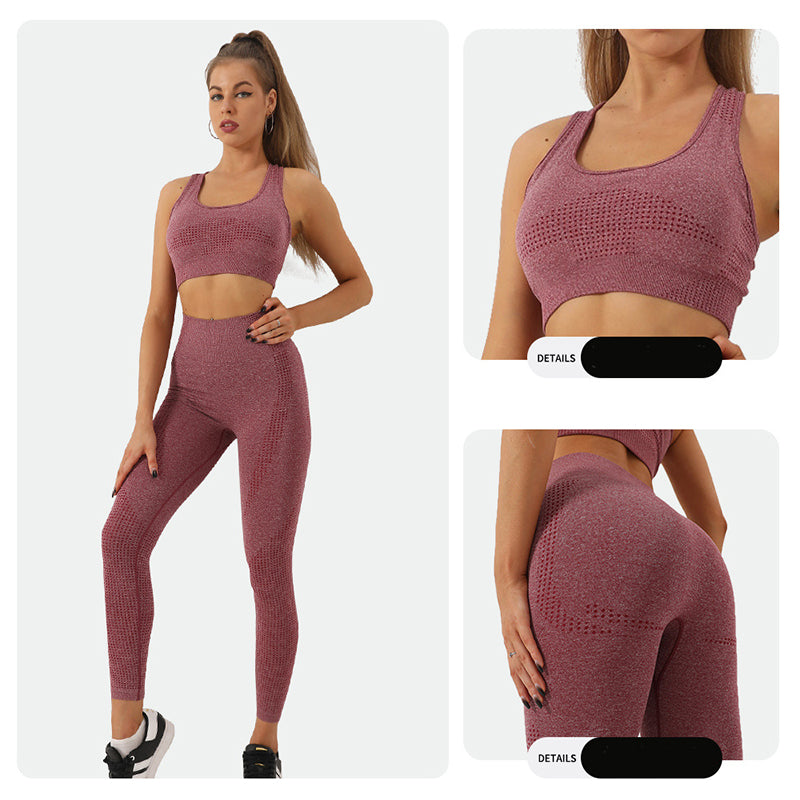 Conjunto Leggings de Cintura Alta e Top Crop Fitness Esportivo - O Retalho