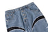 Calça Casual Solta de Couro com Patchwork e Cores Contrastantes de Marca Moderna - O Retalho