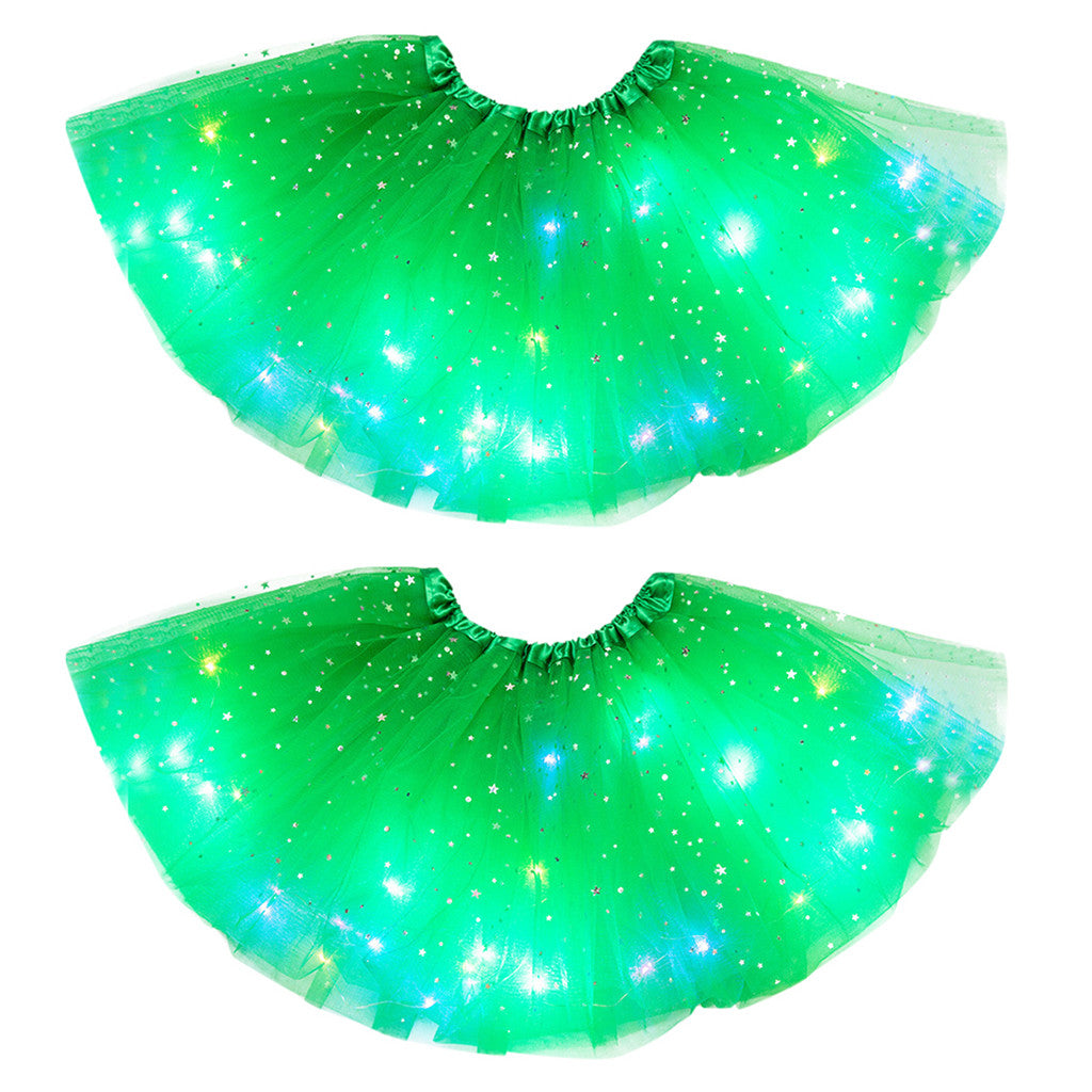 Magical & Luminous LED Princess Halloween Tutu Skirt Sequins Shiny Skirt - O Retalho