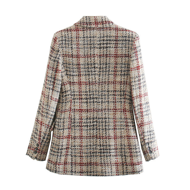 Blazer de textura xadrez - O Retalho