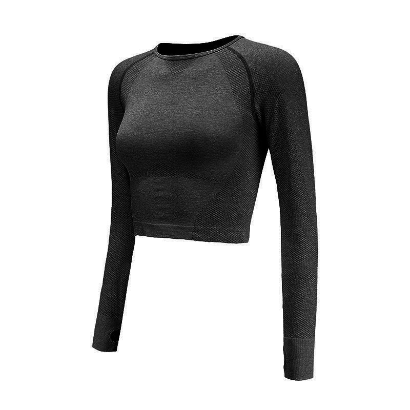 Blusas de Yoga Sem Costuras para Mulheres Ajustado para Academia e Corrida - O Retalho