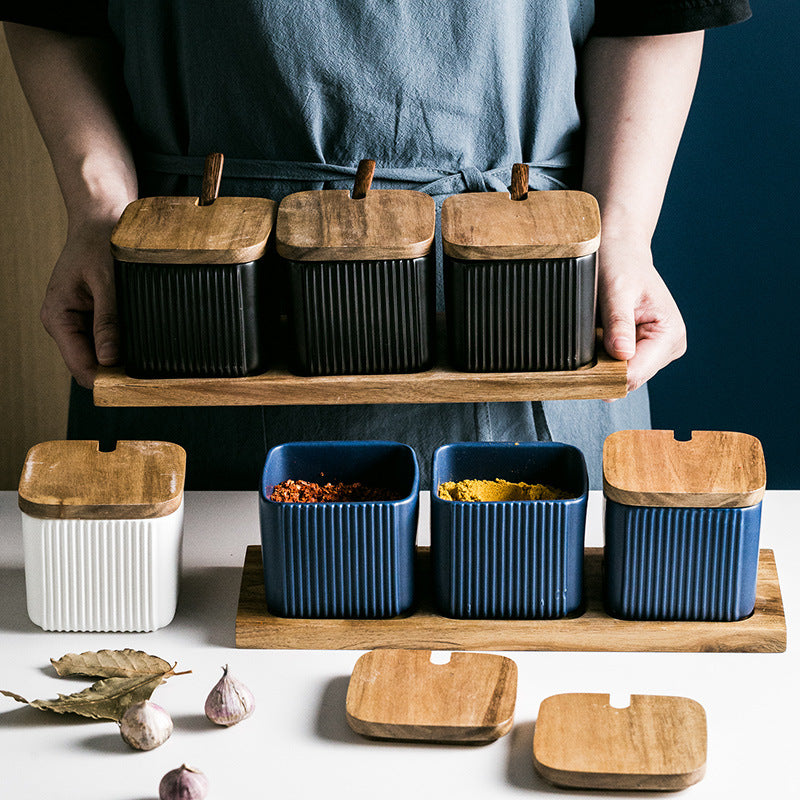 Household Seasoning Box Ceramic Seasoning Jar Set - O Retalho