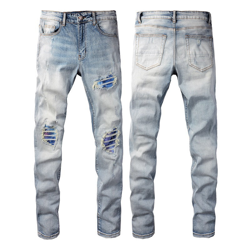 Calças Slim Stretch Rasgadas - O Retalho