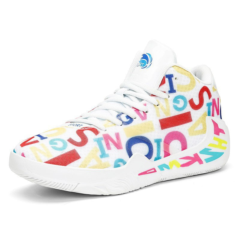 tênis de basquete feminino com estampa de grafite - O Retalho