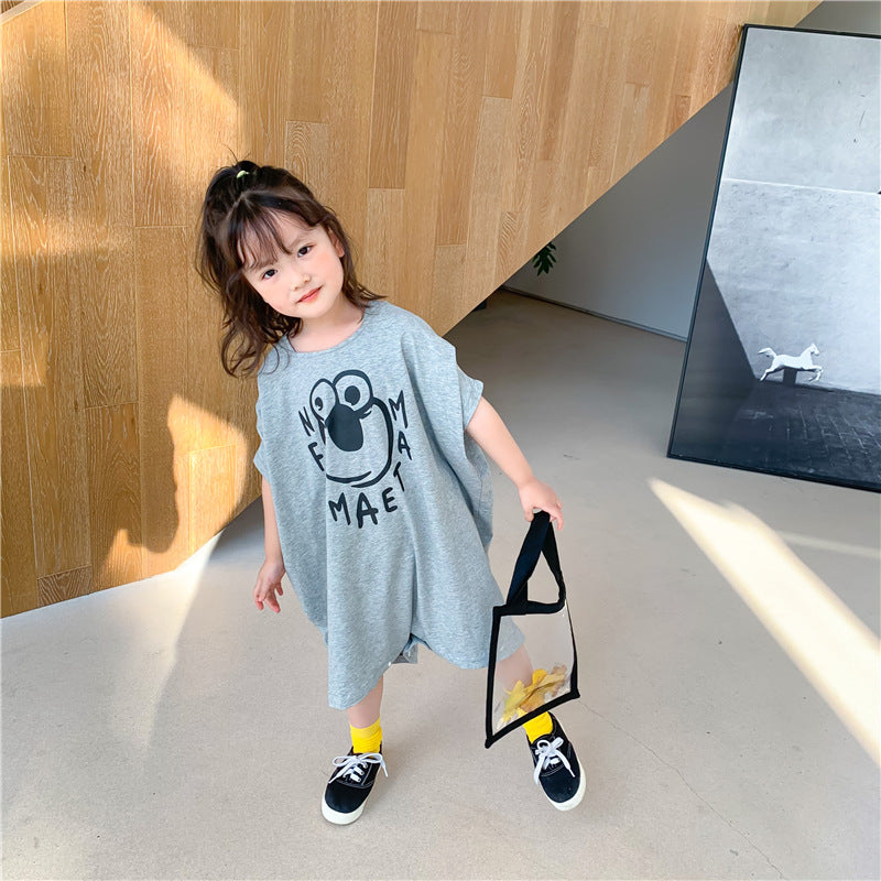 Loose Casual Short Sleeve Top Kids Long T-Shirt - O Retalho