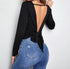 Blusa manga comprida sem costas - O Retalho