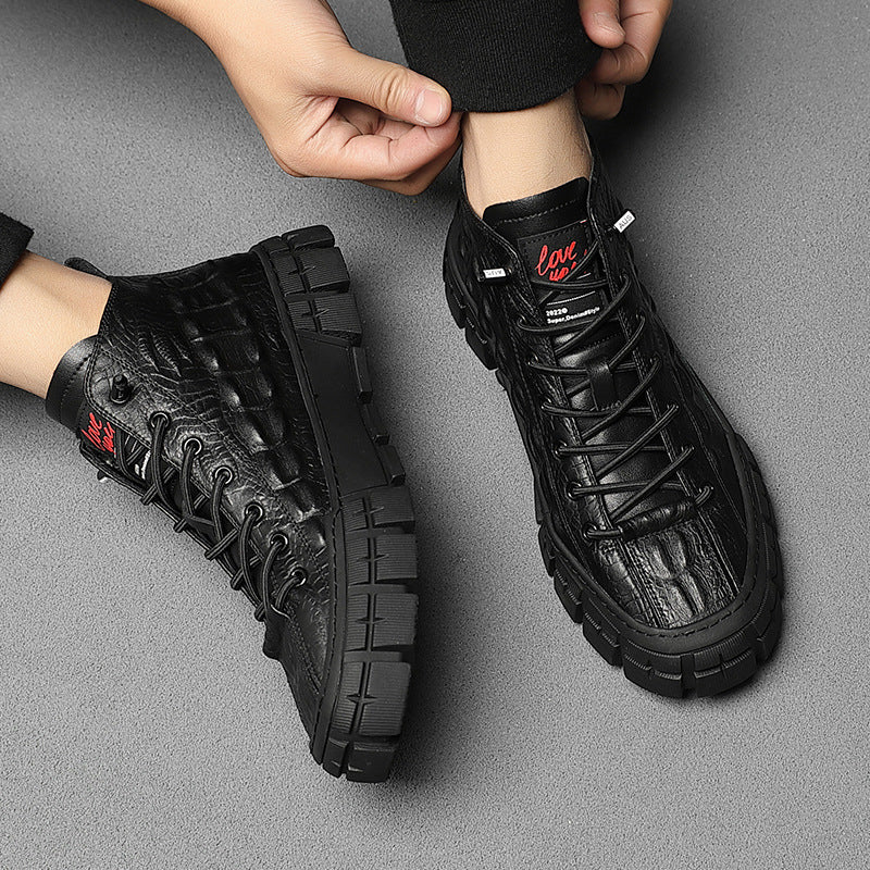 🔥Sapatos de couro de cano alto quentes e elegantes para homens - O Retalho