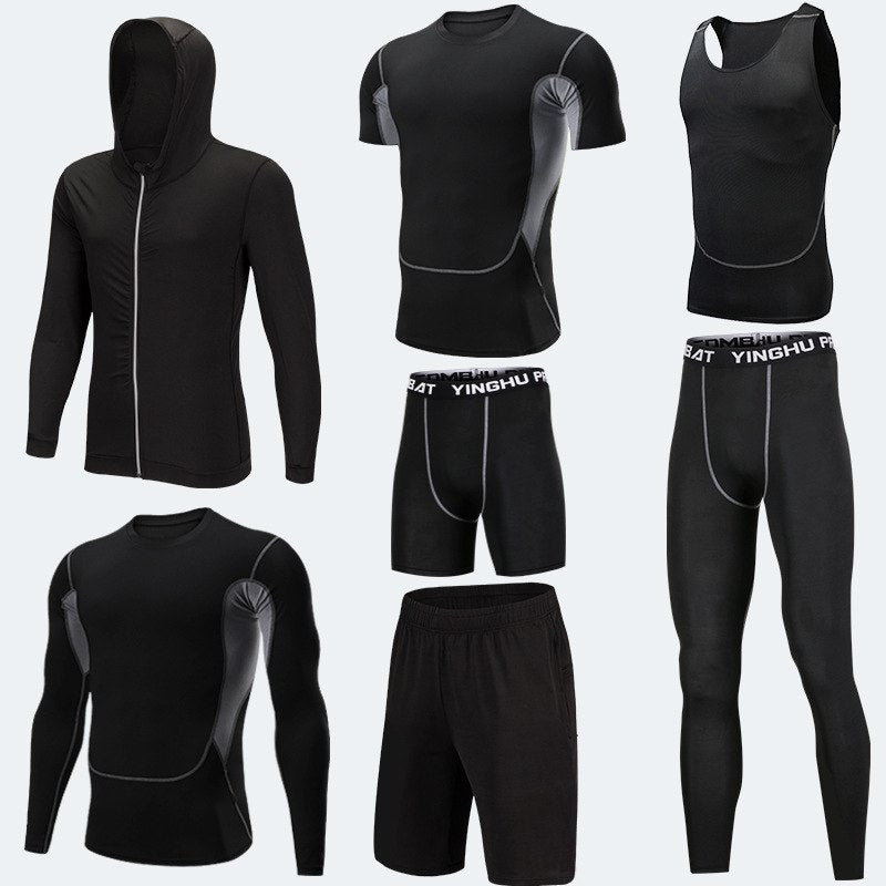 Conjunto de Roupas Esportivas para Corrida Masculina - 7 Peças para Corrida, Basquete e Academia - O Retalho