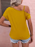 Blusa de Verão, Design Irregular, Tops Shirt. - O Retalho
