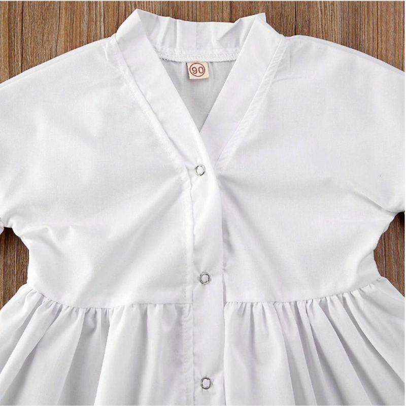 vestido branco evasê para meninas - O Retalho